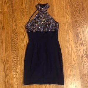 Bedazzled Halter Bodycon Dress